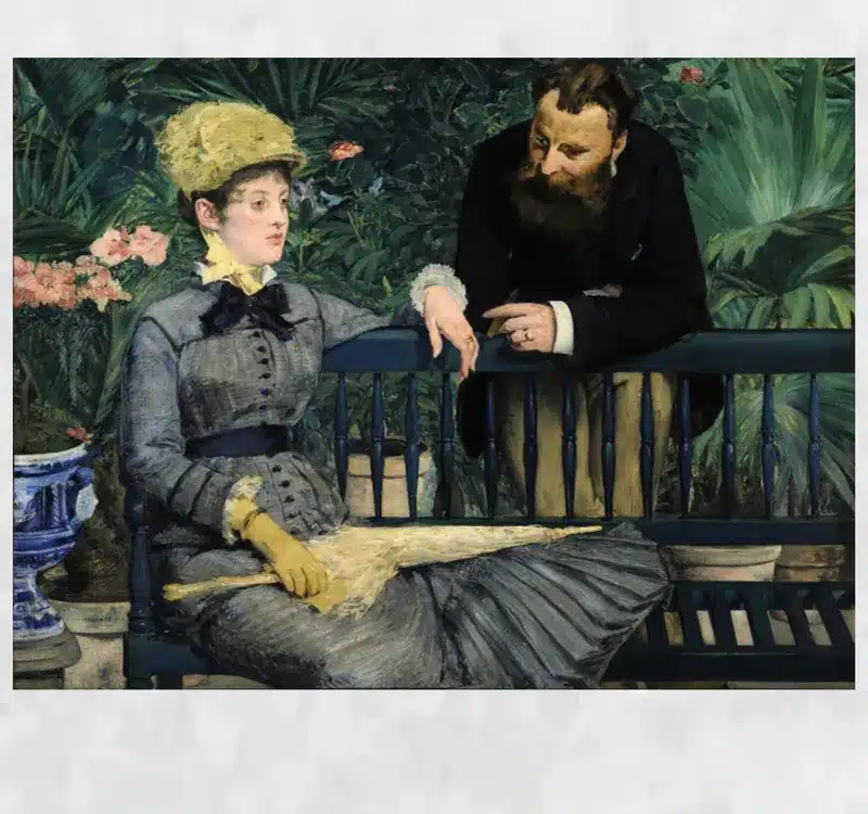 In the Conservatory by Édouard Manet Printed on Canvas