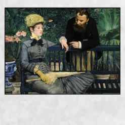 In the Conservatory by Édouard Manet Printed on Canvas