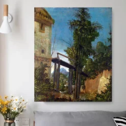 Landscape with a Footbridge by Albrecht Altdorfer Printed on Canvas