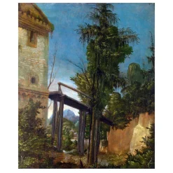 Landscape with a Footbridge by Albrecht Altdorfer c1518