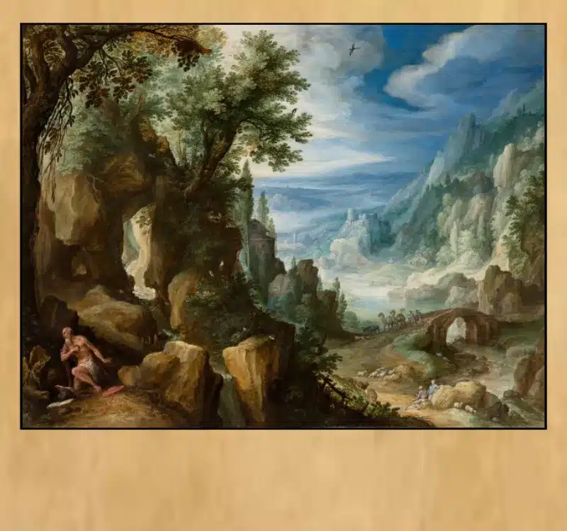 Mountainous Landscape with Saint Jerome by Paul Bril Printed on Canvas