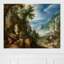 Mountainous Landscape with Saint Jerome by Paul Bril Printed on Canvas