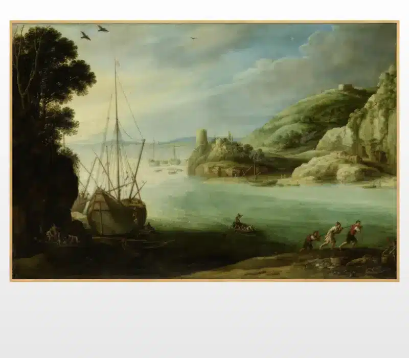 Mountainous Seashore by Paul Bril Printed on Canvas