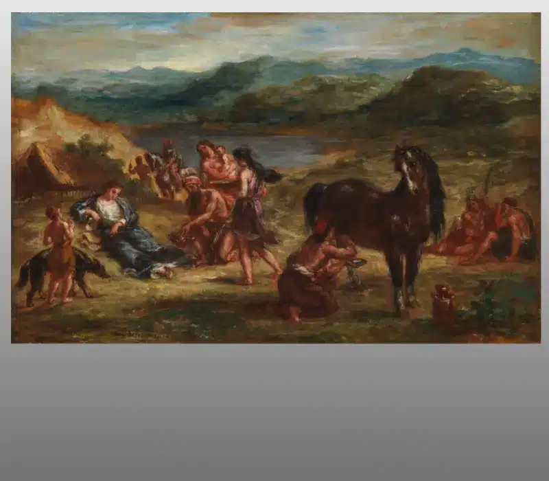 Ovid among the Scythians by Eugène Delacroix Printed on Canvas