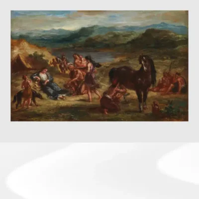 Ovid among the Scythians by Eugène Delacroix Printed on Canvas