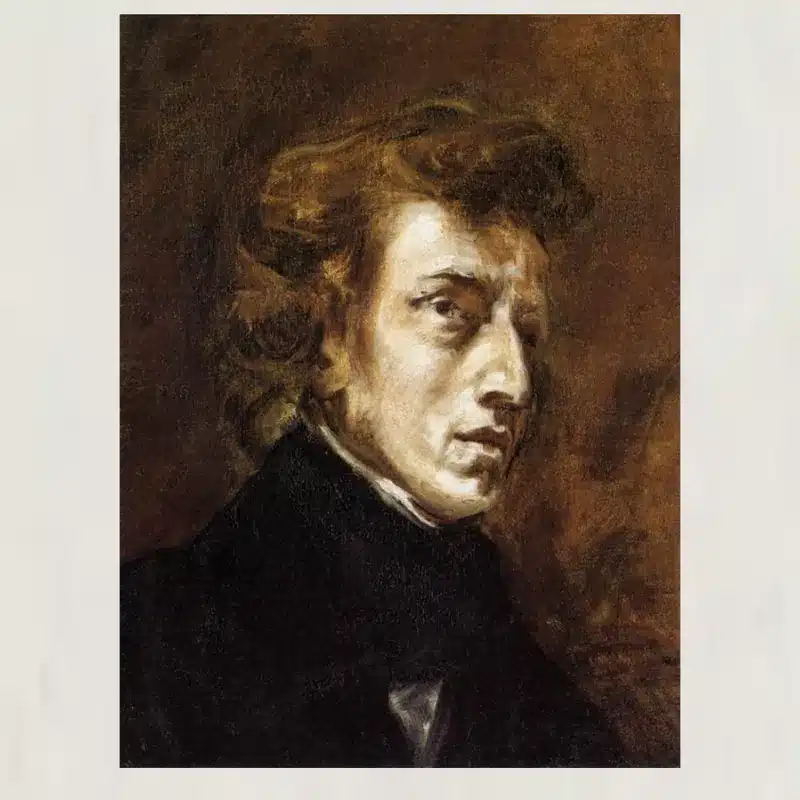 Portrait of Chopin by Eugène Delacroix Printed on Canvas