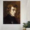 Portrait of Chopin by Eugène Delacroix Printed on Canvas