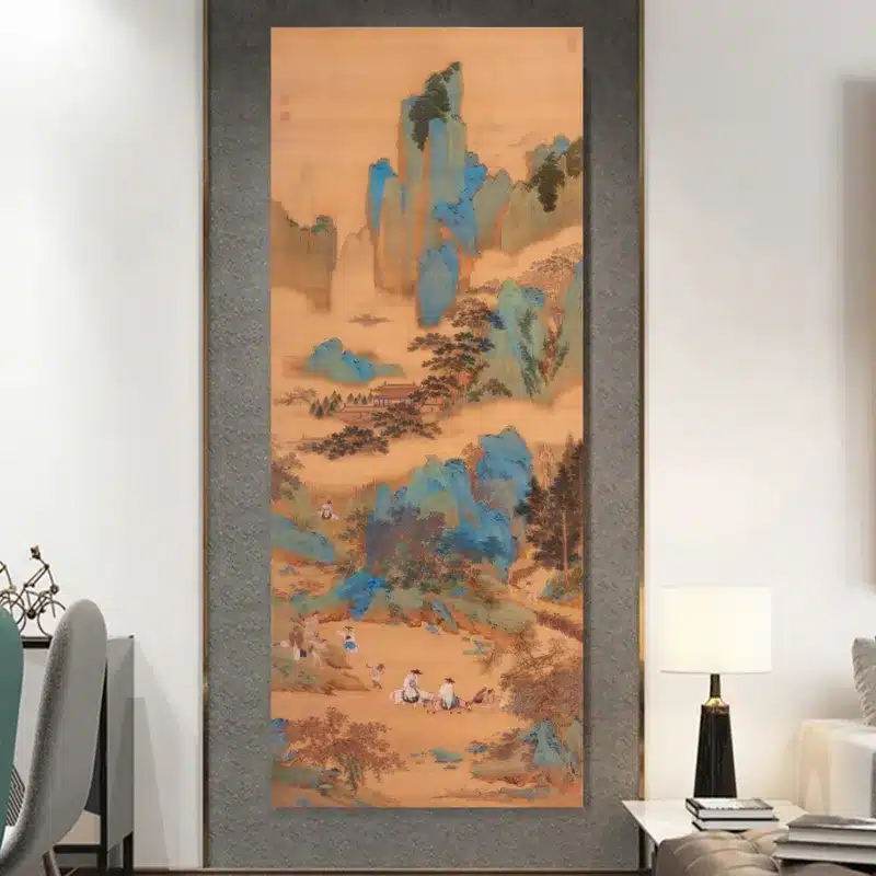 The Emperor Guangwu Fording a River by Qiu Ying Printed on Canvas