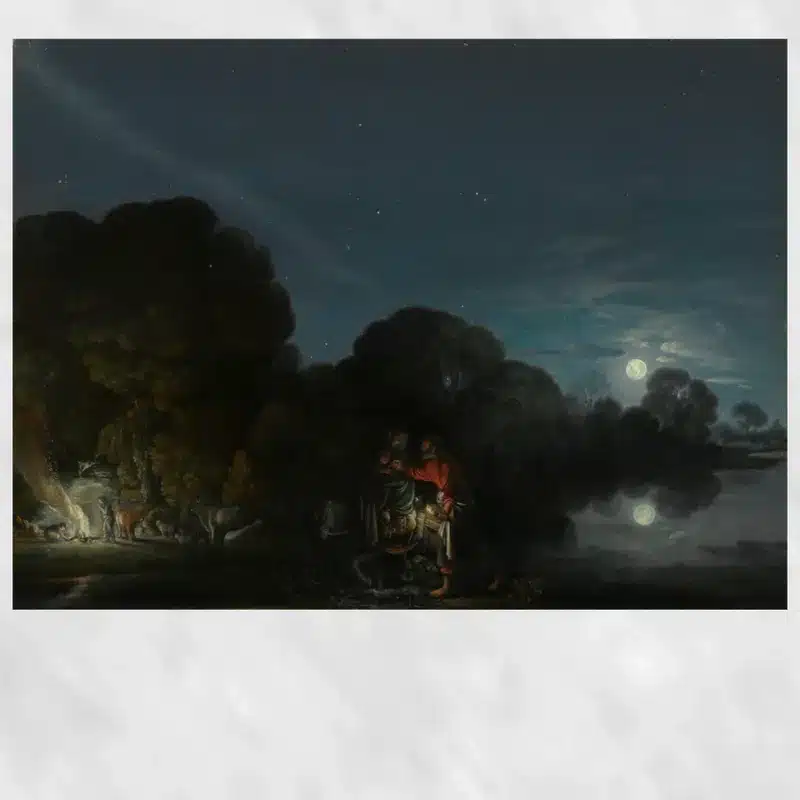 The Flight into Egypt by Adam Elsheimer Printed on Canvas