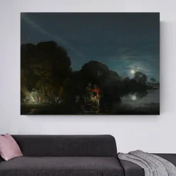 The Flight into Egypt by Adam Elsheimer Printed on Canvas