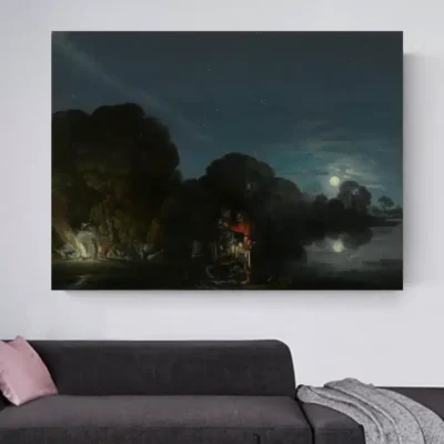 The Flight into Egypt by Adam Elsheimer Printed on Canvas