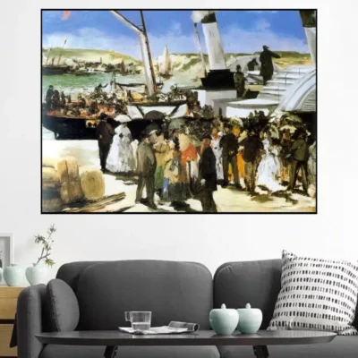 The Folkstone Boat, Boulogne by Édouard Manet Printed on Canvas