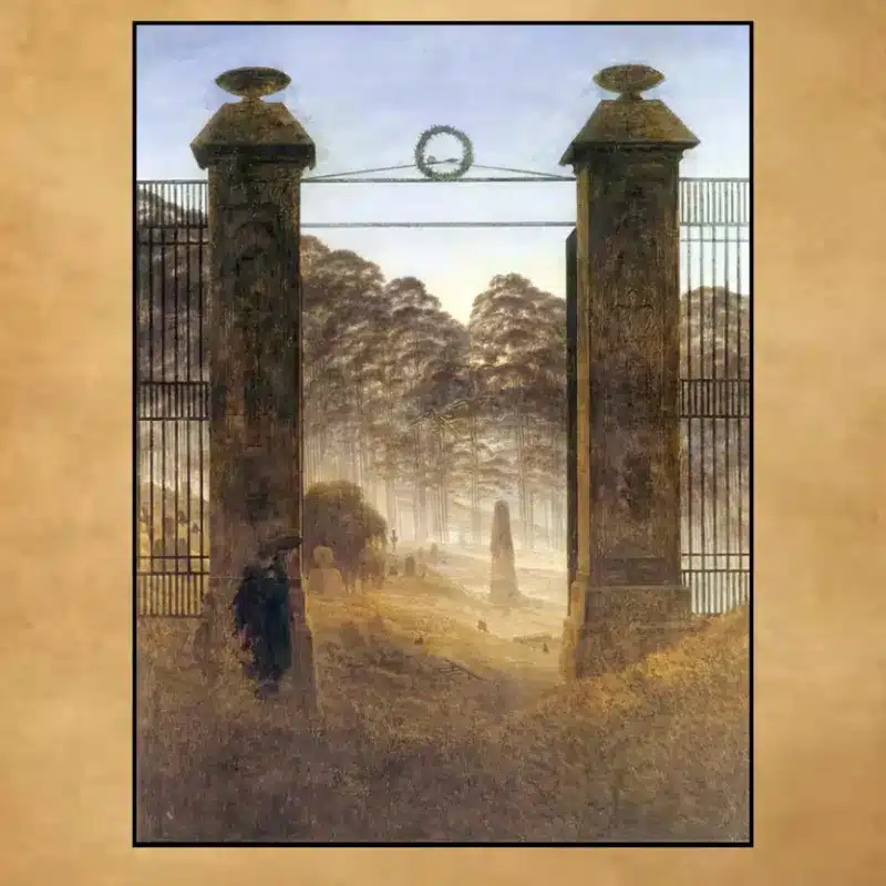 Caspar David Friedrich 1825 The Cemetery Entrance Printed on Canvas