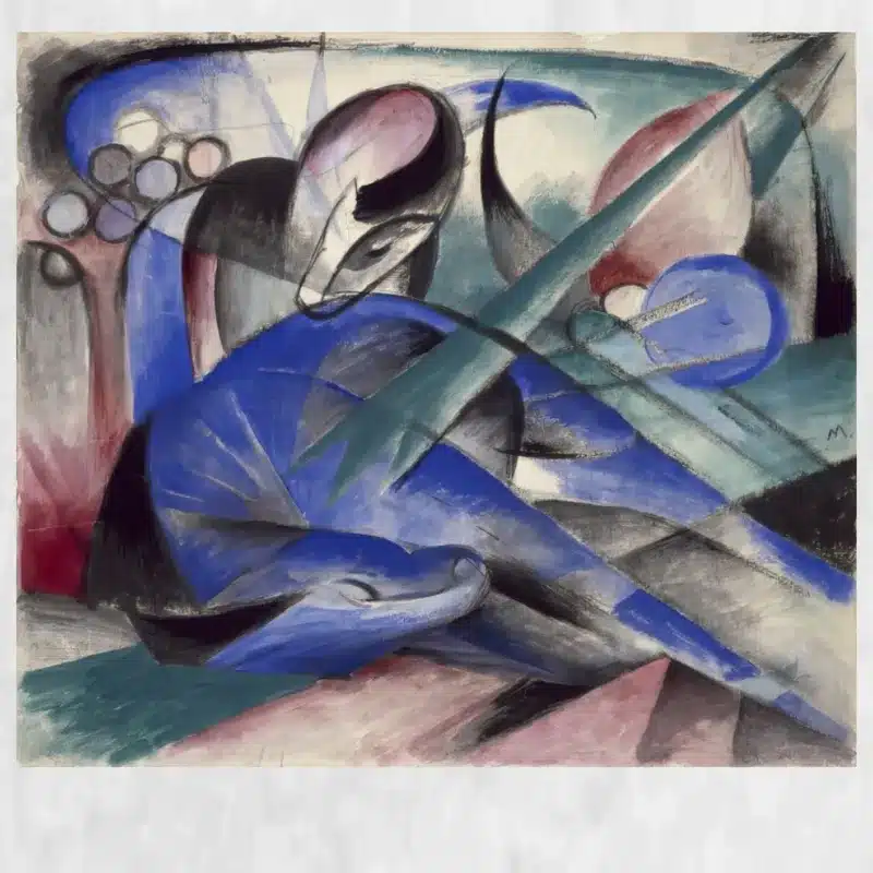 Dreaming Horse by Franz Marc Printed on Canvas