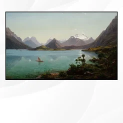 Lake Wakatipu with Mount Earnslaw by Eugène von Guérard Printed on Canvas
