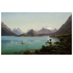 Lake Wakatipu with Mount Earnslaw by Eugène von Guérard around 1879