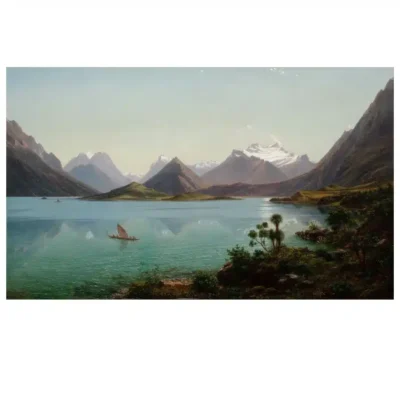 Lake Wakatipu with Mount Earnslaw by Eugène von Guérard around 1879