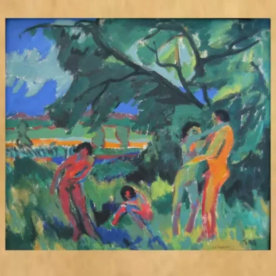 Naked Playing People by Ernst Ludwig Kirchner 1910