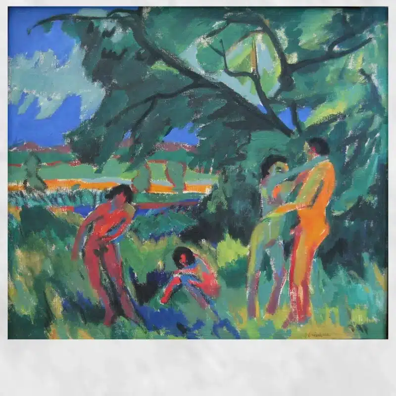 Naked Playing People by Ernst Ludwig Kirchner Printed on Canvas