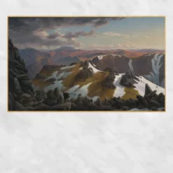 North-east View from the Northern Top of Mount Kosciusko by Eugene von Guérard Printed on Canvas
