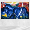 The Large Blue Horses by Franz Marc Printed on Canvas