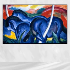 The Large Blue Horses by Franz Marc Printed on Canvas