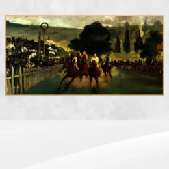 The Races at Longchamp by Édouard Manet Printed on Canvas