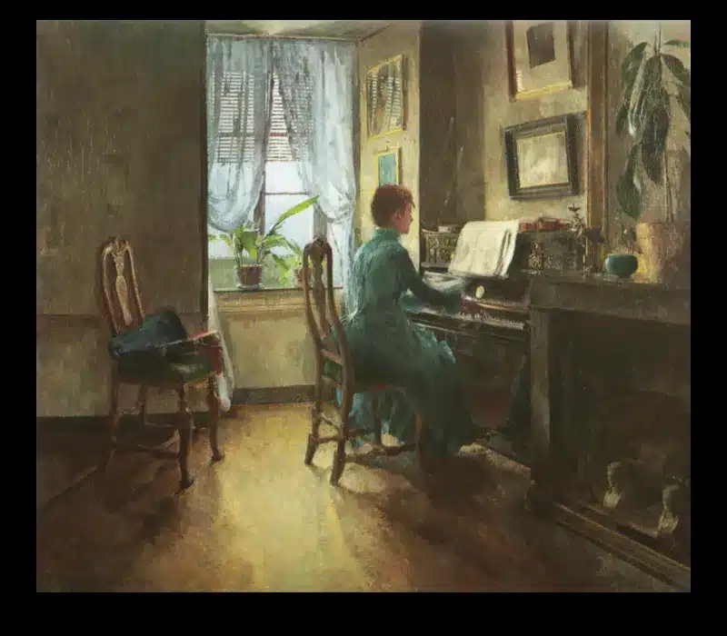 At my Place by Harriet Backer Printed on Canvas