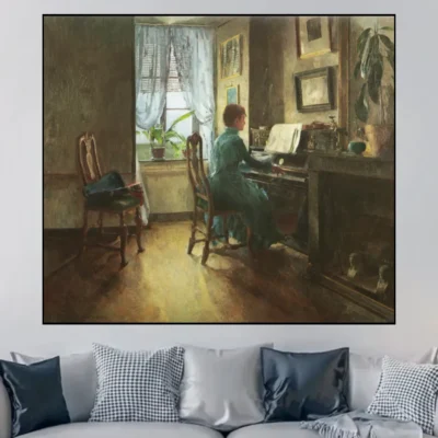 At my Place by Harriet Backer Printed on Canvas