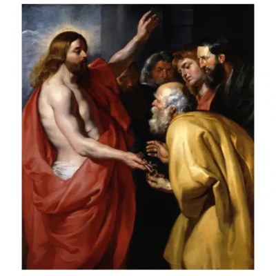 Christ Giving the Keys of Heaven to Saint Peter by Peter Paul Rubens c1614