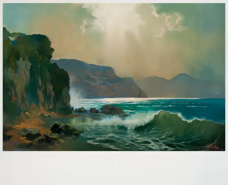 Coastal Scene in Sumatra by Basuki Abdullah Printed on Canvas