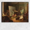 Comic Scene in the Studio by Josef Danhauser Printed on Canvas