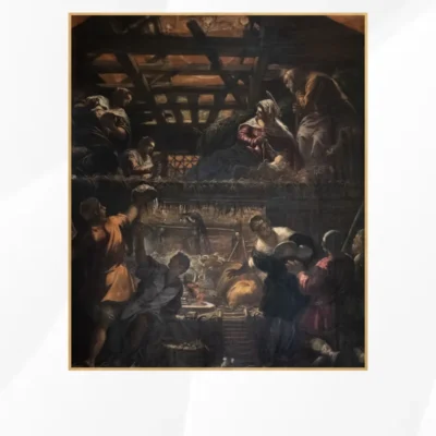 Masterpiece by Tintoretto, Adoration of the Shepherds Printed on Canvas