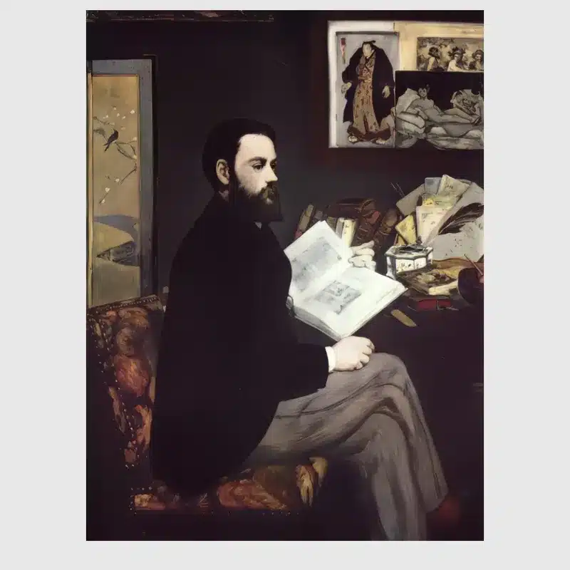 Portrait of Emile Zola by Édouard Manet Printed on Canvas