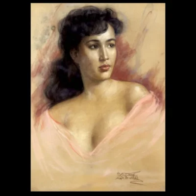 Portrait of a Young Lady by Basuki Abdullah, Printed on Canvas