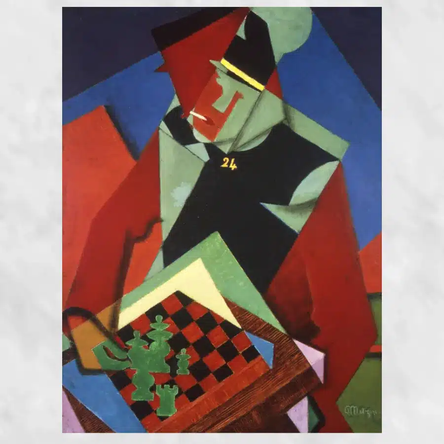 Soldier at a Game of Chess by Jean Metzinger Printed on Canvas