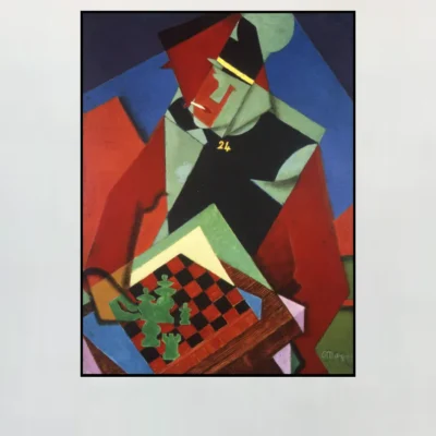 Soldier at a Game of Chess by Jean Metzinger Printed on Canvas