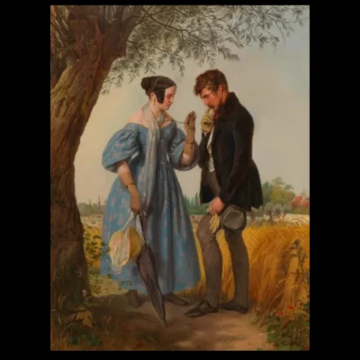 The Encounter by Josef Danhauser Printed on Canvas