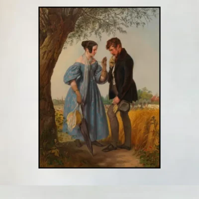 The Encounter by Josef Danhauser Printed on Canvas