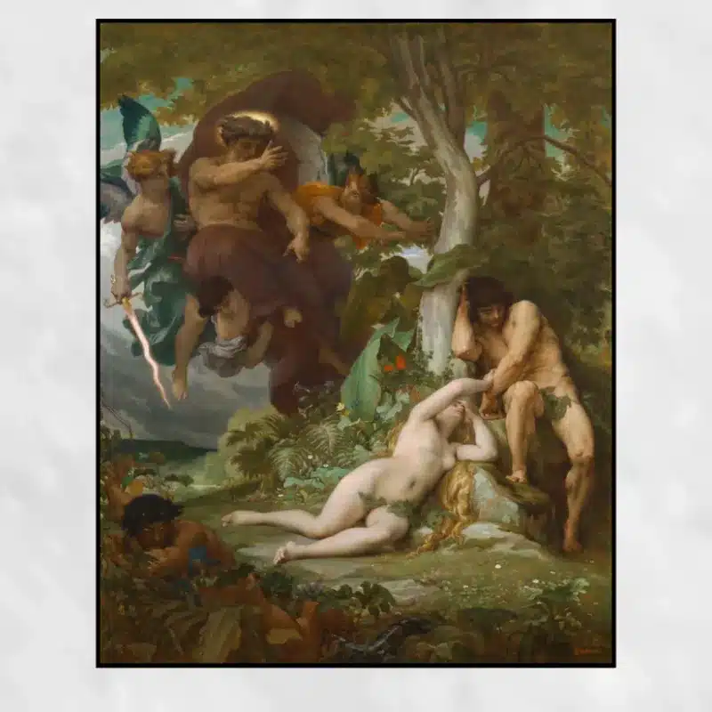 The Expulsion of Adam and Eve by Alexandre Cabanel Printed on Canvas