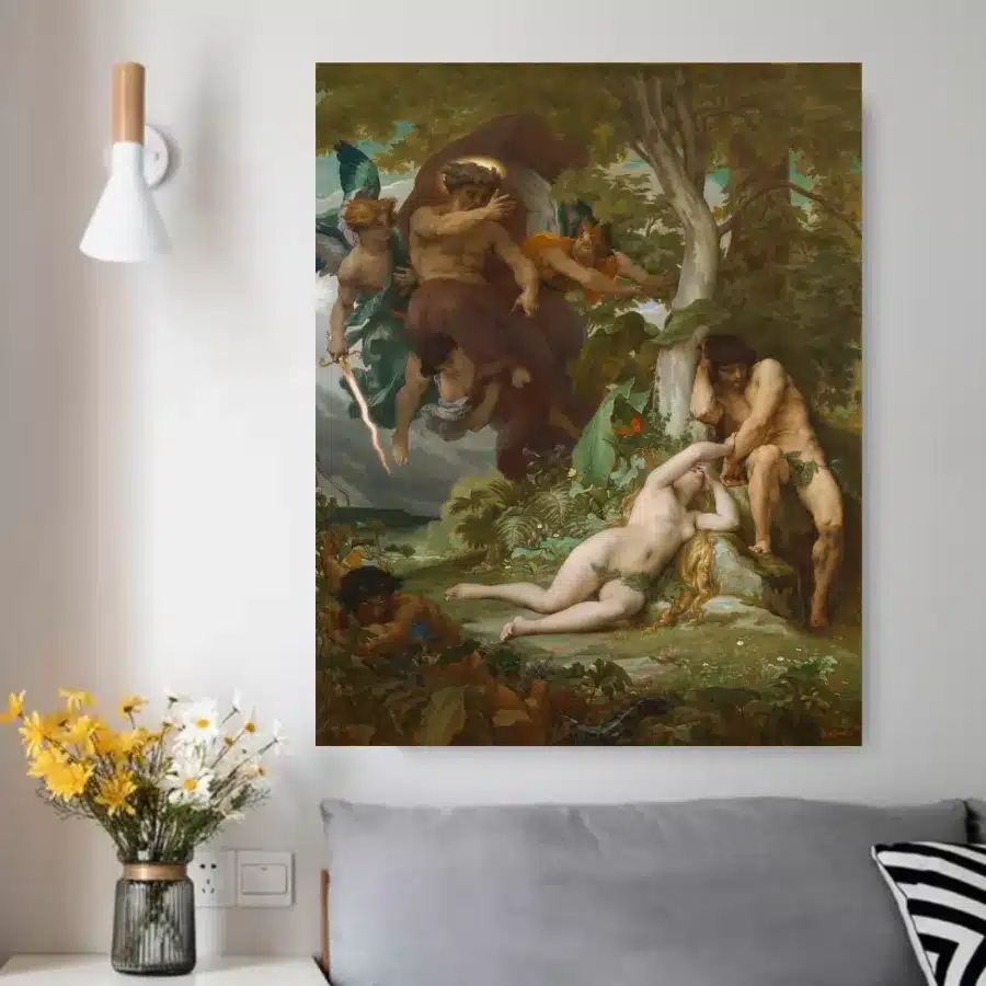 The Expulsion of Adam and Eve by Alexandre Cabanel Printed on Canvas