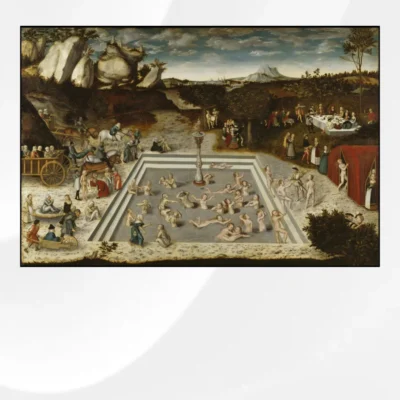 The Fountain of Youth by Lucas Cranach the Elder, Printed on Canvas