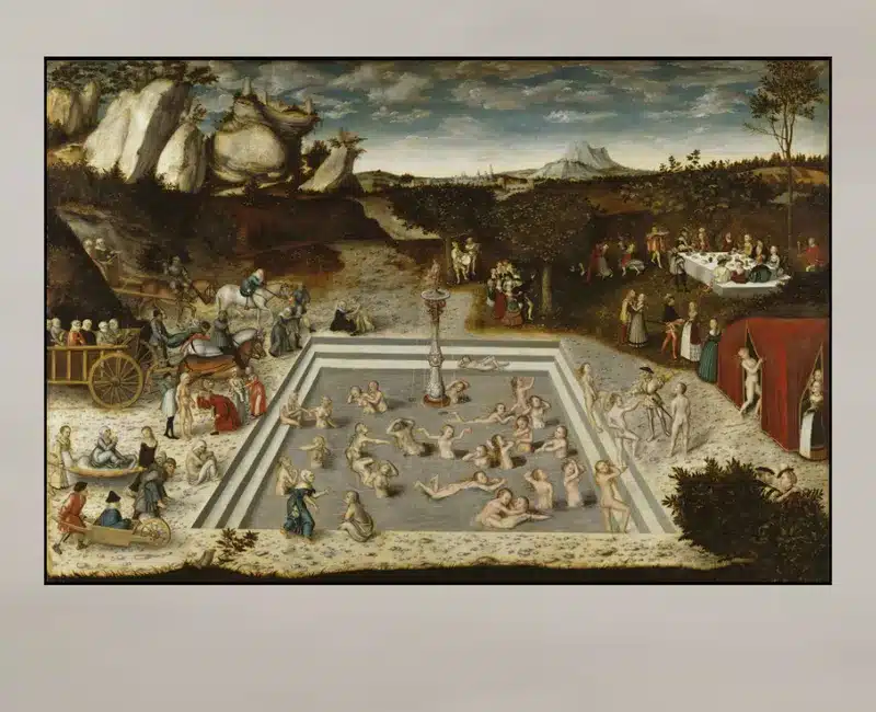 The Fountain of Youth by Lucas Cranach the Elder, Printed on Canvas