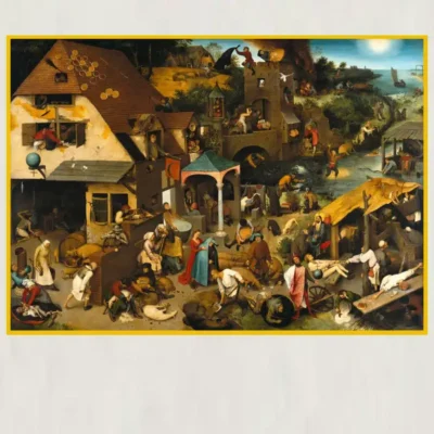 The Netherlandish Proverbs by Pieter Bruegel the Elder Printed on Canvas