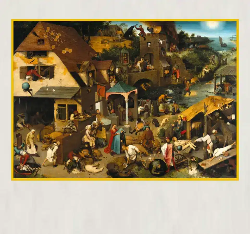 The Netherlandish Proverbs by Pieter Bruegel the Elder Printed on Canvas