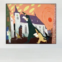 The Newspaper Readers by Lyonel Feininger Printed on Canvas