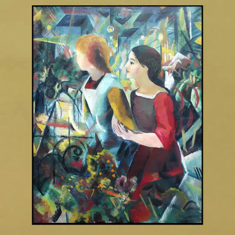 Two Girls by August Macke Printed on Canvas