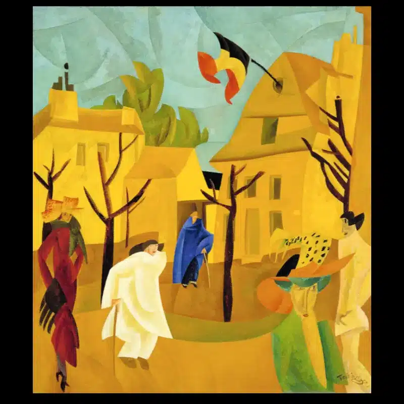 Yellow Street II by Lyonel Feininger Printed on Canvas